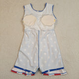 GSD3813 4th of July USA Flag Yoga Girl's Dress Onesie