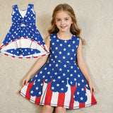 GSD3813 4th of July USA Flag Yoga Girl's Dress Onesie