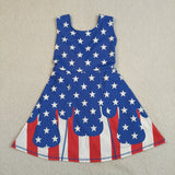 GSD3813 4th of July USA Flag Yoga Girl's Dress Onesie