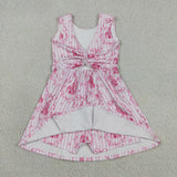 GSD3815 Castle Bows Pink Yoga Girl's Dress Onesie