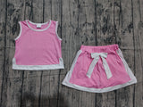 Preorder Samples GSD3829 Solid Color Pink Sports Girls Skorts Set