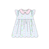 Preorder Samples GSD3867 Flower Tulip Scallop Edge Girl's Dress