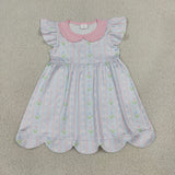 GSD3867 Flower Tulip Scallop Edge Girl's Dress