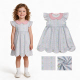 GSD3867 Flower Tulip Scallop Edge Girl's Dress