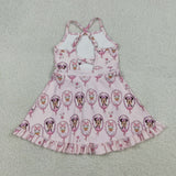 GSD3915 Cartoon Mouse Pink Yoga Girl's Dress Onesie