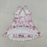 GSD3915 Cartoon Mouse Pink Yoga Girl's Dress Onesie