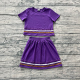 Preorder Samples GSD3944 Purple Gold Sequins Girls Skorts Set