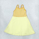 GSD3982 Solid Color Princess Yellow Yoga Girl's Dress Onesie