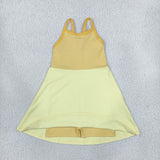 GSD3982 Solid Color Princess Yellow Yoga Girl's Dress Onesie