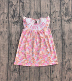 Preorder Samples GSD3986 Smocked I Love Dad Flower Floral Pink Girl's Dress