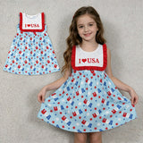 GSD4002 I LOVE USA Star Girl's Dress