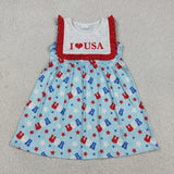 GSD4002 I LOVE USA Star Girl's Dress