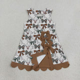 GSD4008 Hunting Elk Bows Camo Scallop Edge Girl's Dress Onesie