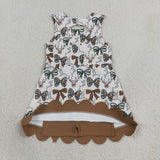 GSD4008 Hunting Elk Bows Camo Scallop Edge Girl's Dress Onesie