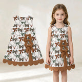 GSD4008 Hunting Elk Bows Camo Scallop Edge Girl's Dress Onesie