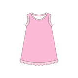 Preorder Samples GSD4043 Summer Colors Scallop Edge Girl's Dress