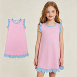 GSD4044 Summer Colors Scallop Edge Girl's Dress