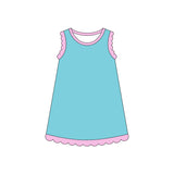 Preorder Samples GSD4045 Summer Colors Scallop Edge Girl's Dress