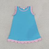 GSD4045 Summer Colors Scallop Edge Girl's Dress