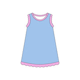 Preorder Samples GSD4048 Summer Colors Scallop Edge Girl's Dress