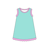 Preorder Samples GSD4049 Summer Colors Scallop Edge Girl's Dress