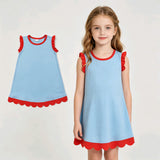 GSD4054 Summer Colors Scallop Edge Girl's Dress