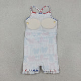 GSD2345 GSD4064 USA 4th of July Coquette Bows Yoga Girl's Dress Onesie
