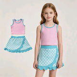 GSD4083 Fish Scales Princess Scallop Edge Yoga Girls Skorts Outfits