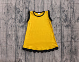 Preorder Samples GSD4098 Gold Black Scallop Edge Girl's Dress