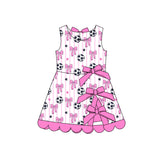 Preorder Samples GSD4100 Soccer Bows Game Day Scallop Edge Yoga Girl's Dress Onesie