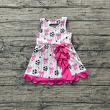 Preorder Samples GSD4100 Soccer Bows Game Day Scallop Edge Yoga Girl's Dress Onesie