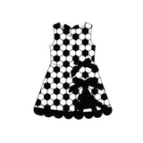 Preorder Samples GSD4102 Soccer Bows Game Day Scallop Edge Yoga Girl's Dress Onesie