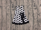 Preorder Samples GSD4102 Soccer Bows Game Day Scallop Edge Yoga Girl's Dress Onesie