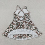 GSD4117 Hunting Camo Dog Yoga Girl's Dress Onesie