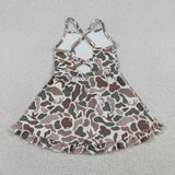 GSD4117 Hunting Camo Dog Yoga Girl's Dress Onesie