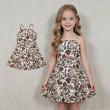 GSD4117 Hunting Camo Dog Yoga Girl's Dress Onesie