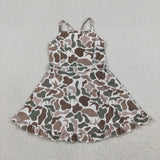 GSD4117 Hunting Camo Dog Yoga Girl's Dress Onesie