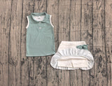 Preorder Samples GSD4121 Green Stripe Bows Yoga Girls Skorts Set