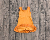 Preorder Samples GSD4127 Solid Color Orange Yoga Girl's Dress Onesie