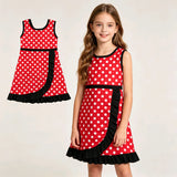 GSD4128 Cartoon Dots Yoga Girl's Dress Onesie