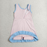 GSD4129 Solid Color Pink Yoga Girl's Dress Onesie