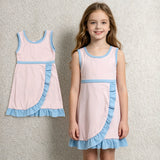 GSD4129 Solid Color Pink Yoga Girl's Dress Onesie
