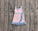 Preorder Samples GSD4129 Solid Color Pink Yoga Girl's Dress Onesie