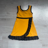 Preorder Samples GSD4134 Solid Color Gold Black Yoga Girl's Dress Onesie