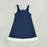 GSD4145 Solid Color Black Yoga Girl's Dress Onesie