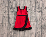 Preorder Samples GSD4146 Solid Color Red Black Yoga Girl's Dress Onesie