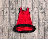 Preorder Samples GSD4146 Solid Color Red Black Yoga Girl's Dress Onesie