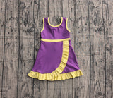 Preorder Samples GSD4147 Solid Color Yellow Purple Yoga Girl's Dress Onesie