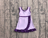 Preorder Samples GSD4151 Solid Color Purple Yoga Girl's Dress Onesie