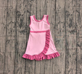 Preorder Samples GSD4152 Solid Color Pink Yoga Girl's Dress Onesie